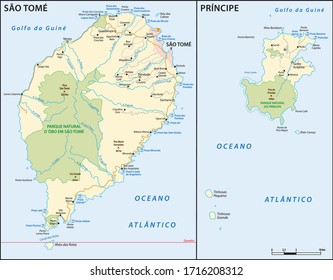 Vector map of the West African island state of Sao Tome and Principe