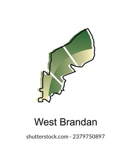 vector map of West Brandan City modern outline, Logo Vector Design. Abstract, designs concept