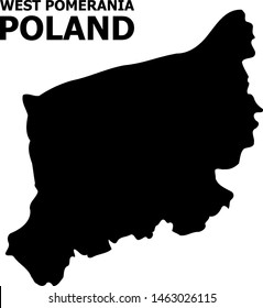 Vector Map of West Pomerania Province with title. Map of West Pomerania Province is isolated on a white background. Simple flat geographic map.