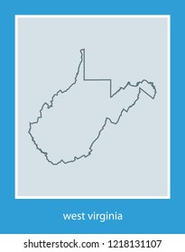 vector map of West Virginia