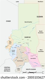 vector map of western Sudanese region of Darfur