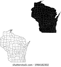 vector map of the Wisconsin