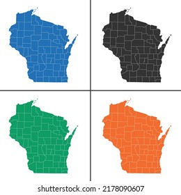 vector map of the Wisconsin