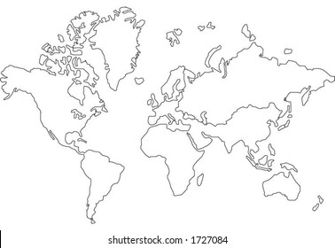 Similar Images, Stock Photos & Vectors of Freehand world map sketch on ...