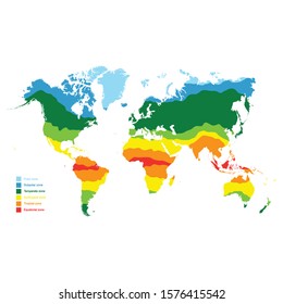 vector map with world climate zones