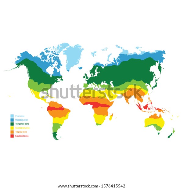 世界の気候帯に沿ったベクター画像地図 のベクター画像素材 ロイヤリティフリー