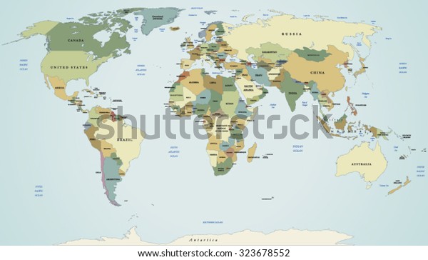 Vector Map World Most Precise Vector Stock Vector (Royalty Free) 323678552