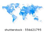 Vector map of world with trendy triangles design