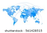 Vector map of world with trendy triangles design