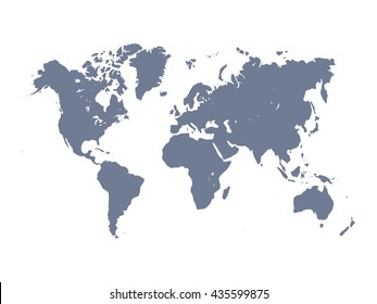 Vector map of World. Violet silhouette on white background. Simplified World map