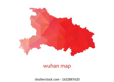 Vector map of Wuhan, city of China in which the new coronavirus 2019-nCoV has spread