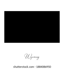 Vector map of  Wyoming with handwritten name of the state. State name can be removed or edited. Black drawing on white background. Appropriate for digital editing and prints of all sizes.