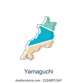 vector map of Yamaguchi modern outline design, Borders of Japan for your infographic. Vector illustration. design template