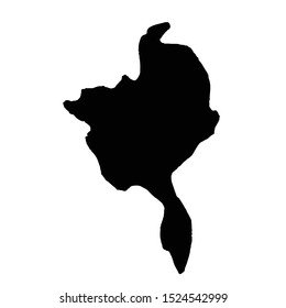 Vector map Yaounde. Isolated vector Illustration. Black on White background. EPS 10 Illustration.