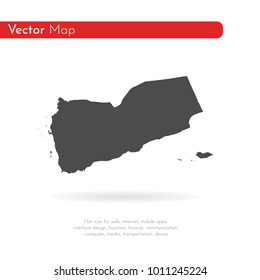 Vector map Yemen. Isolated vector Illustration. Black on White background. EPS 10 Illustration.