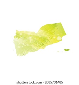 Mapa de vectores en Yemen. Ilustración vectorial aislada. Negro sobre fondo blanco. Ilustración EPS 10.