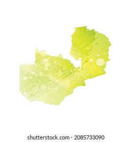 Vector map Zambia. Isolated vector Illustration. Black on White background. EPS 10 Illustration.