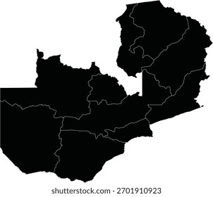 Vector Map of Zambia with Regions