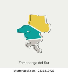 vector map of Zamboanga Del Sur modern outline, High detailed vector Philippines map illustration vector Design Template