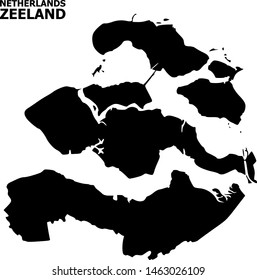 Vector Map of Zeeland Province with caption. Map of Zeeland Province is isolated on a white background. Simple flat geographic map.