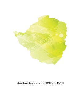 Vector map Zimbabwe. Isolated vector Illustration. Black on White background. EPS 10 Illustration.