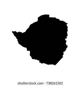 Vector map Zimbabwe. Isolated vector Illustration. Black on White background. EPS 10 Illustration.