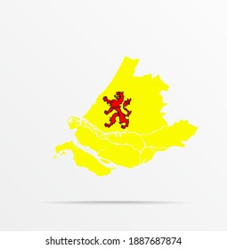 Die Provinz Zuid Holland mit der Provinzflagge Zuid Holland. Abstraktes Design, Vektorgrafik