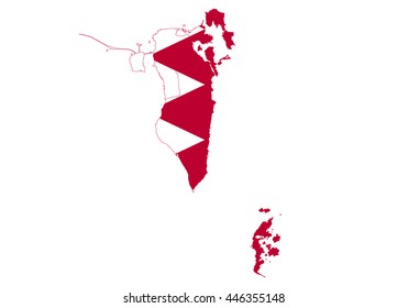 Vector map-bahrain country on white background.