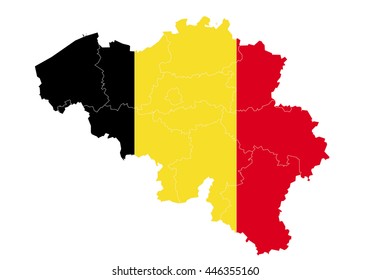 Vector map-belgium country on white background.
