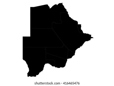 Vector map-botswana country on white background.