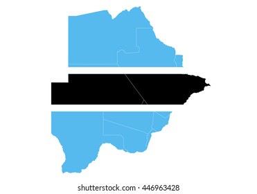 Vector map-botswana country on white background.