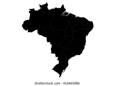 Vector map-brazil country on white background.