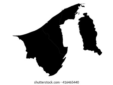 Vector map-brunei Darussalaml country on white background.