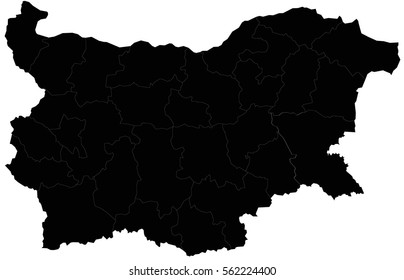 Vector map-bulgaria country. Blackon white background.