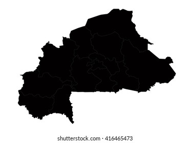 Vector map-burkina Faso country on white background.
