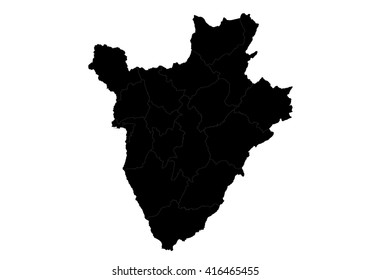 Vector map-burundi country on white background.