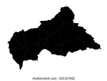 Vector map-central African Republic country on white background.