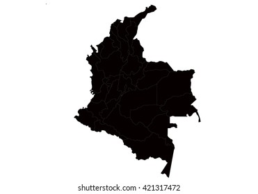 Vector map-colombia country on white background.