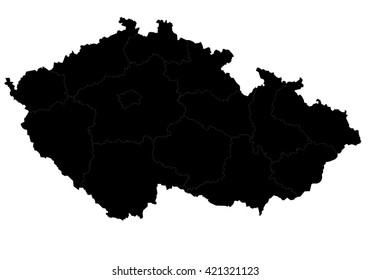 Vector map-czech Republic country on white background.