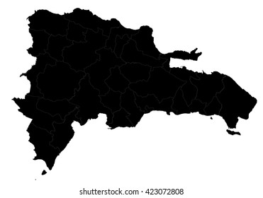 Vector map-dominican Republic country on white background.