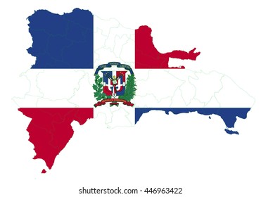 Vector map-dominican Republic country on white background.