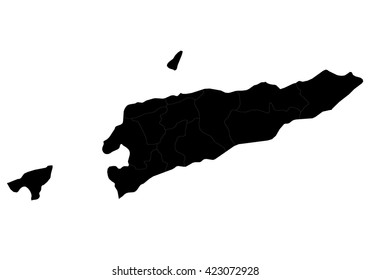Vector map-east Timor country on white background.