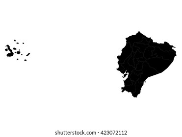 Vector map-ecuador country on white background.