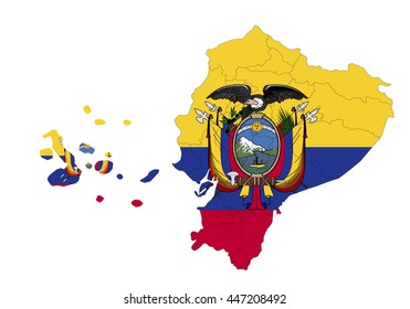 Vector map-ecuador country on white background.