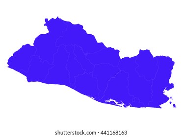 Vector map-el Salvador country on white background.