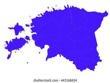Vector map-estonia country on white background.