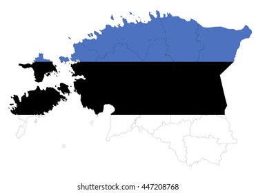 Vector map-estonia country on white background.