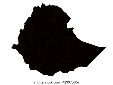 Vector map-ethiopia country on white background.