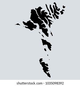 Vector map-faroe Islands country on white background.
