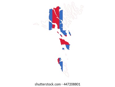 Vector map-faroe Islands country on white background.